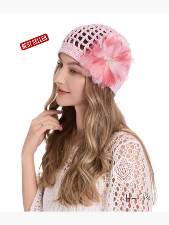 Crochet Beanie Summer Handmade Knit Lightweight Skull Cap Breathable Travel Hat main image 4